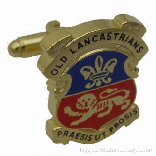Cufflinks with Emblem Logos, Made of Imitation Hard Enamel